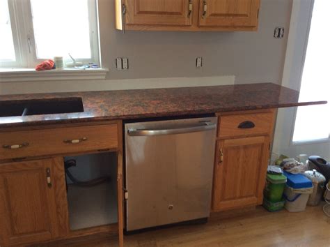 orange oak cabinets